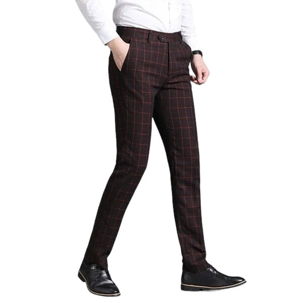 Pantalon Écossais Carreaux Rouge 38
