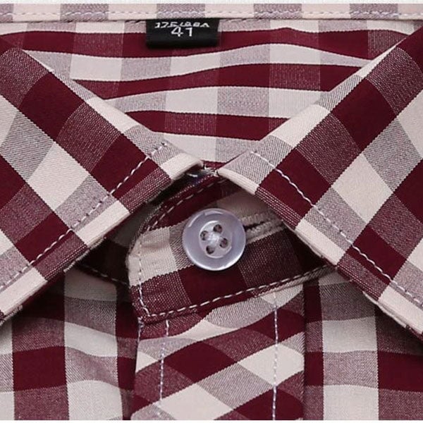 Chemise Écossaise Rouge Cintrée