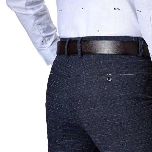 Pantalon Écossais Slim Bleu