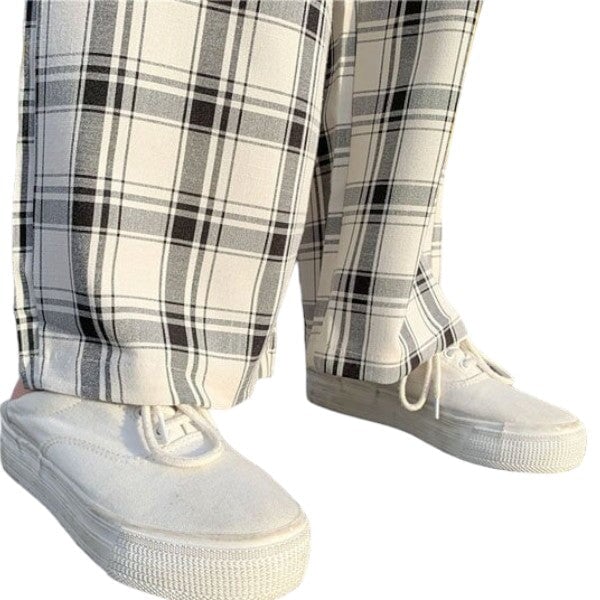 Pantalon Écossais Taille Haute M