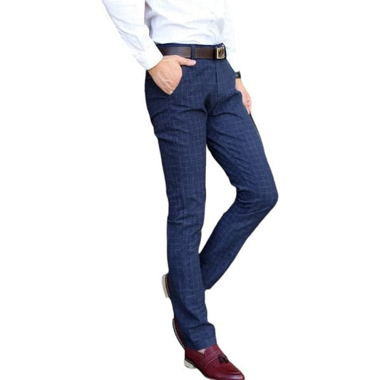 Pantalon Écossais Carreaux Bleu 30