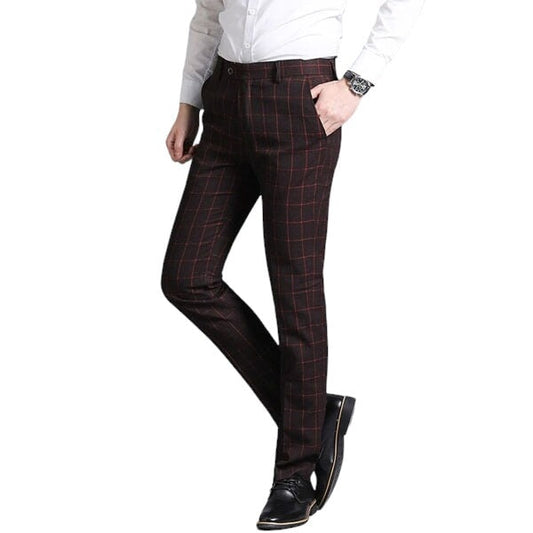 Pantalon Écossais Carreaux Rouge 36