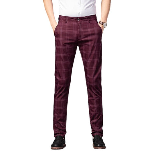 Pantalon Écossais Bordeaux 38
