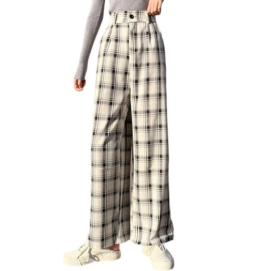 Pantalon Écossais Taille Haute S