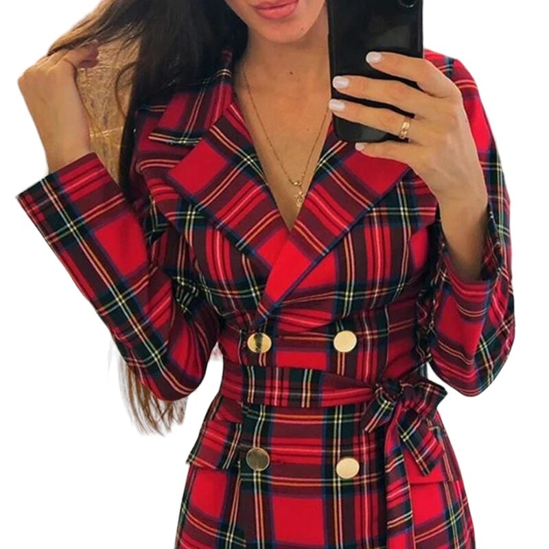 Robe Écossaise Rouge Droite M