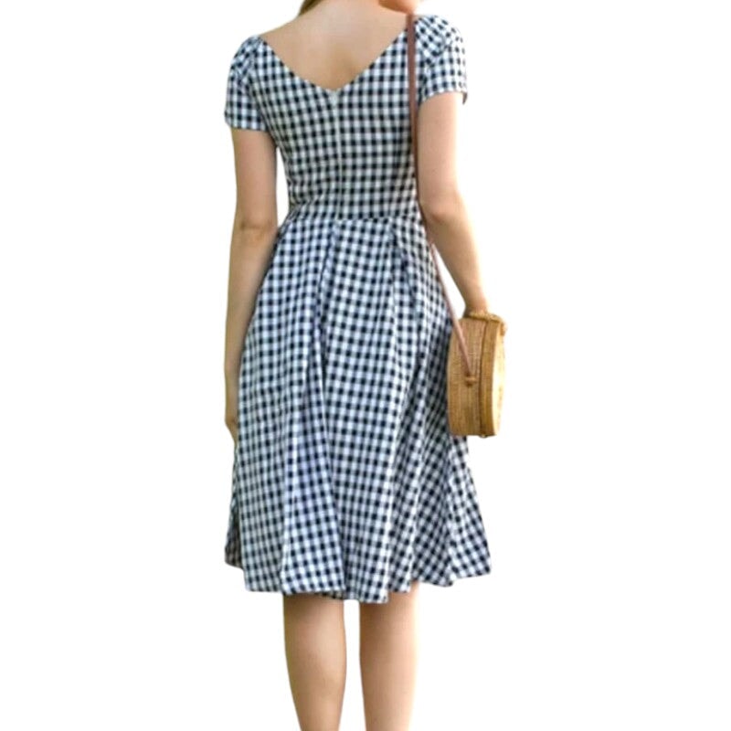 Robe à Carreaux Noir L