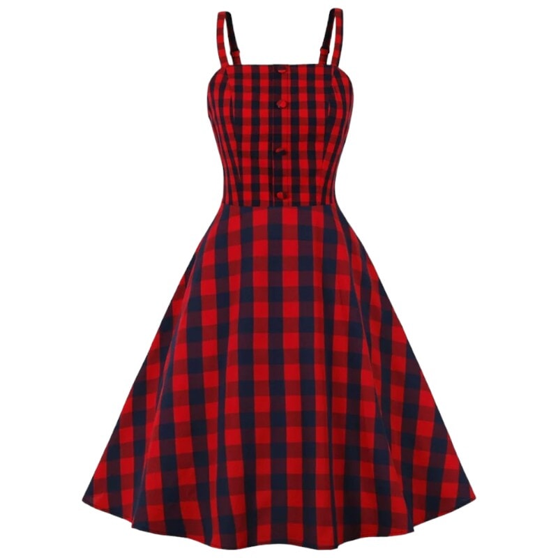 Robe Écossaise Rouge et Noir S