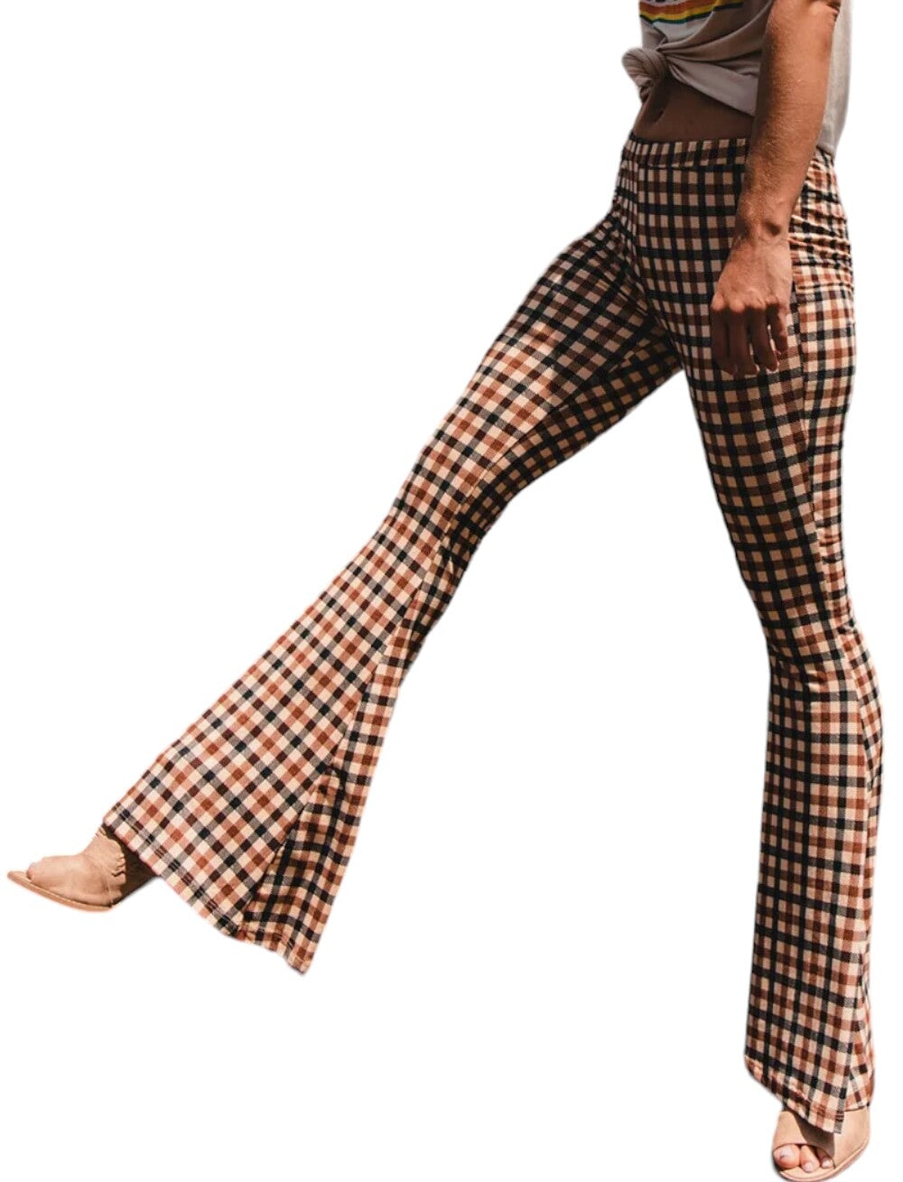Pantalon Écossais Taille Haute Vintage L