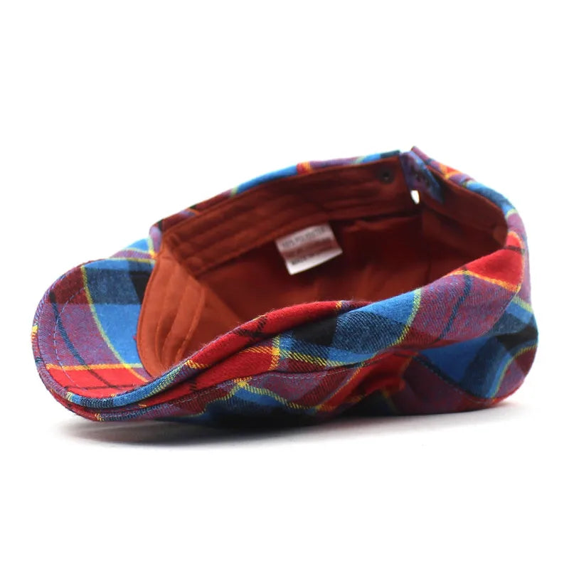 Béret Écossais Rouge et Bleu