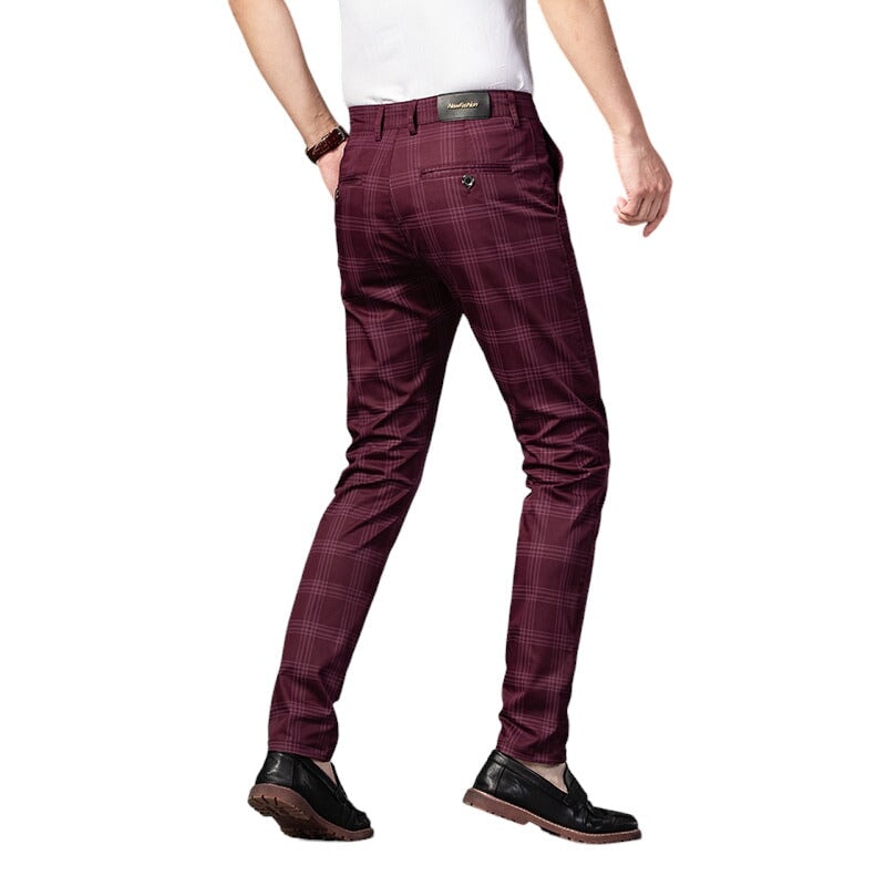Pantalon Écossais Bordeaux