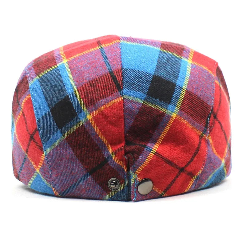 Béret Écossais Rouge et Bleu