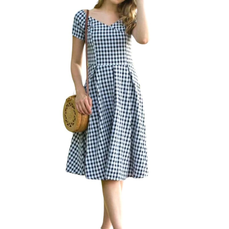Robe à Carreaux Noir M