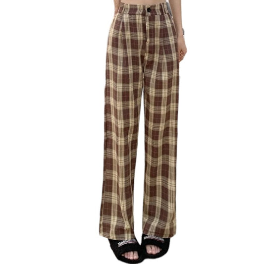 Pantalon Carreaux Marron S