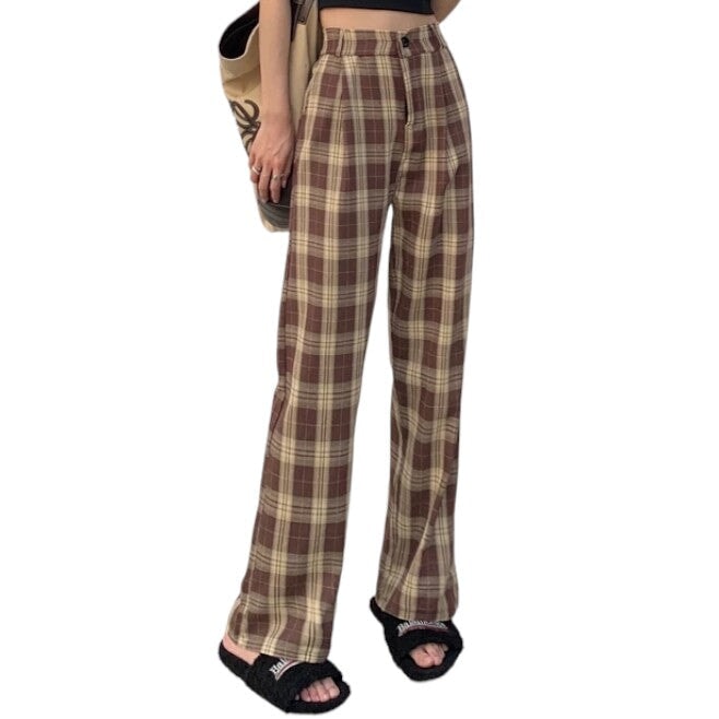 Pantalon Carreaux Marron M