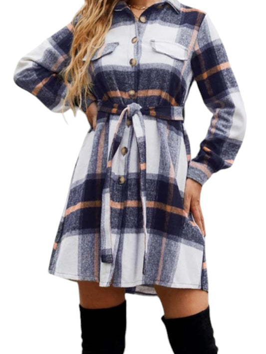 Manteau Écossais Bleu Marine S