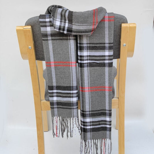 Écharpe Tartan Gris