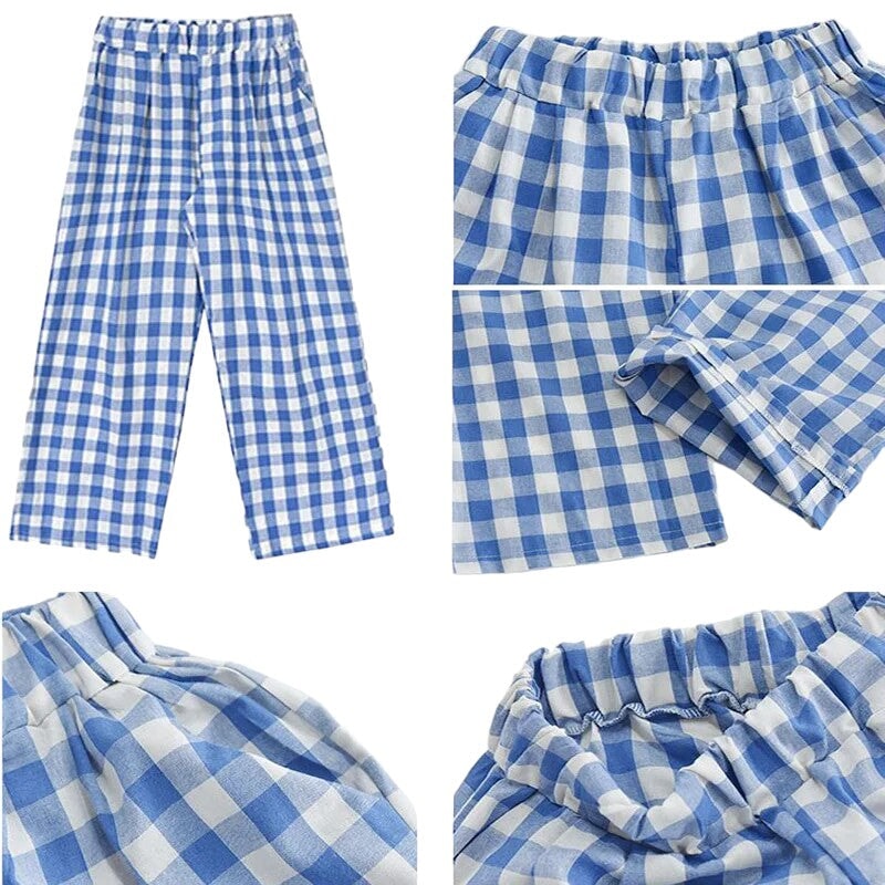 Pantalon Tartan Bleu Femme M