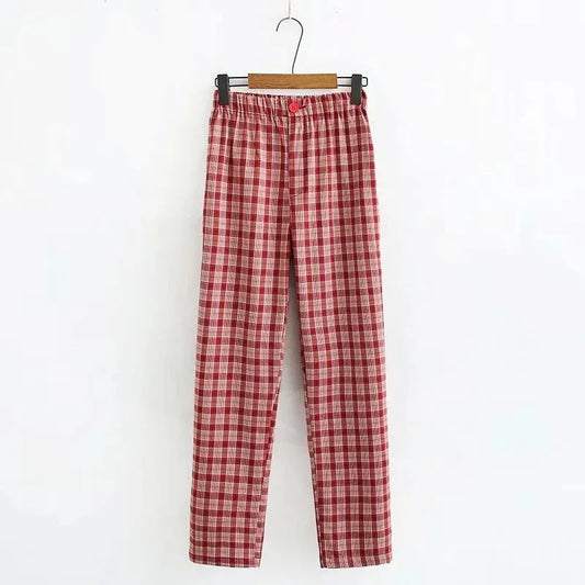 Pantalon Écossais Femme Rouge S