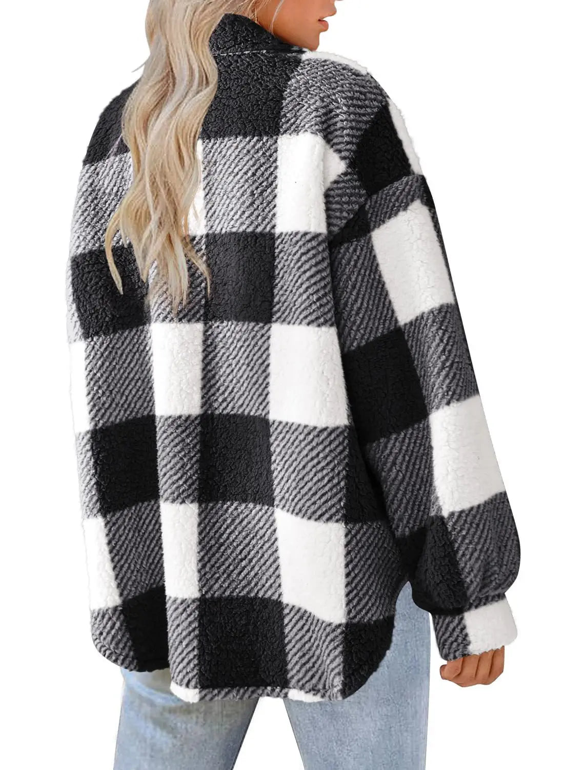 Manteau Écossais Noir et Blanc M