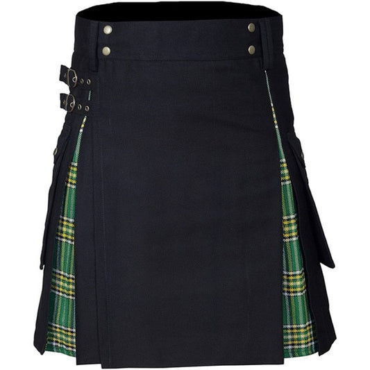 Kilt Écossais Noir et Vert XXL