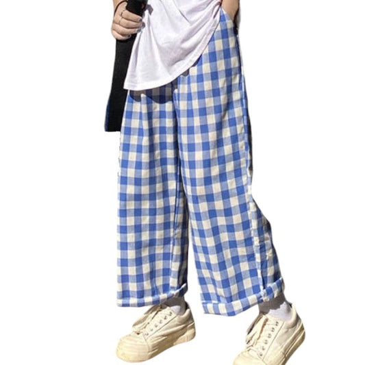 Pantalon Tartan Bleu Femme S