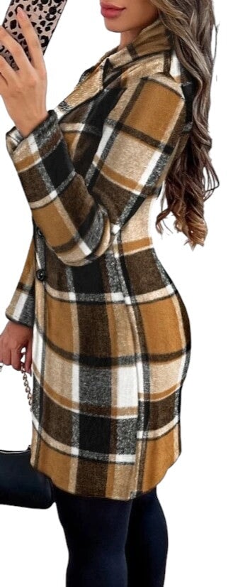 Manteau Écossais Marron M