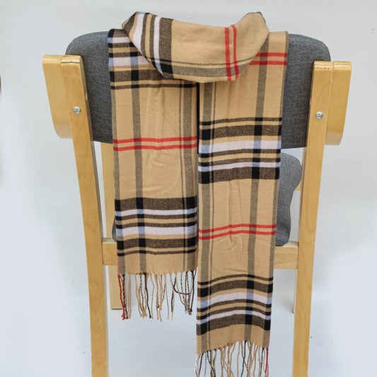 Echarpe Tartan Beige en Laine