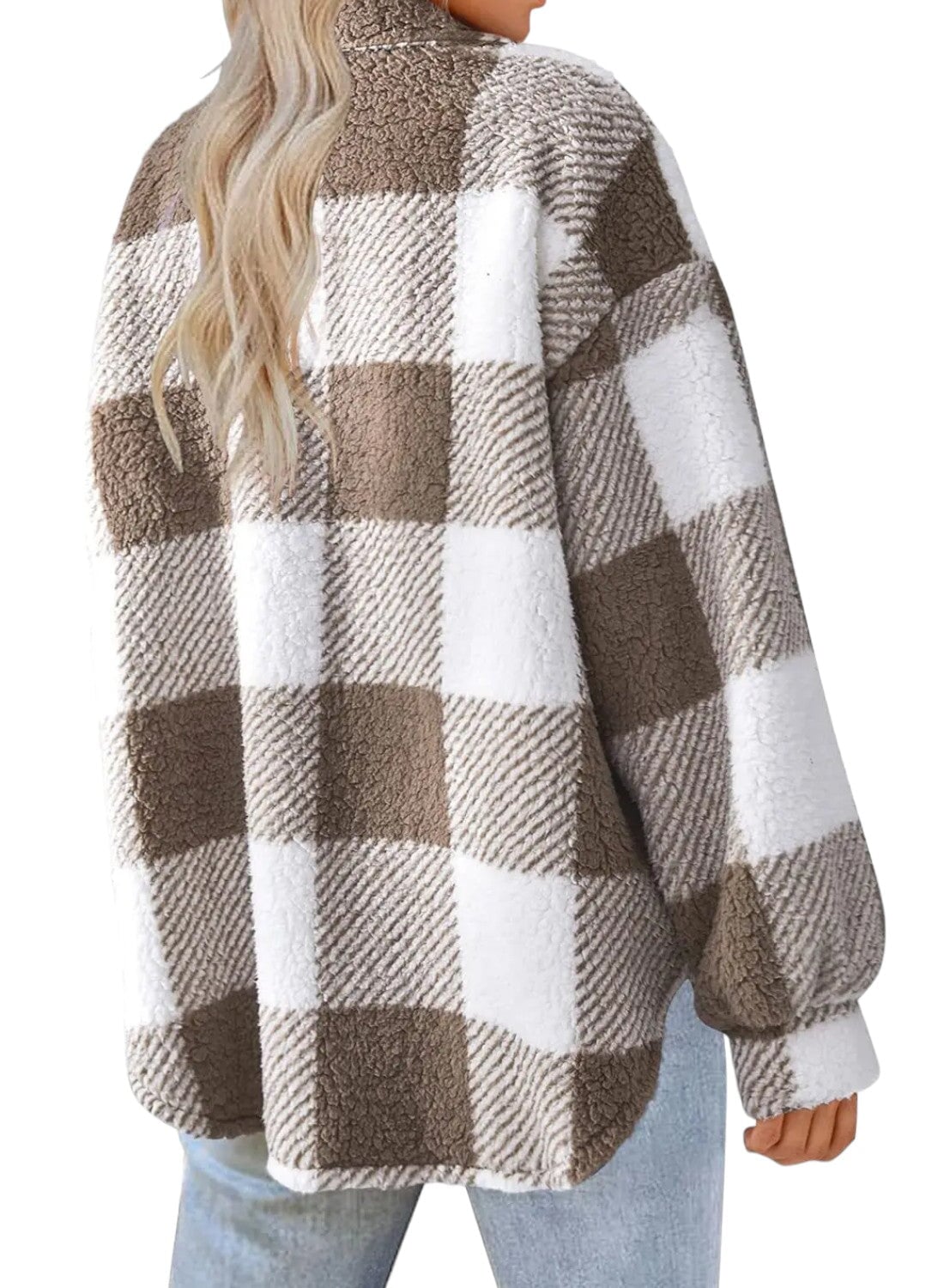 Manteau à Carreaux Brun M