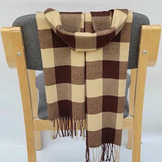 Echarpe Tartan Marron