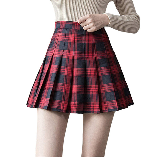 Jupe Écossaise Plissée Rouge XXL