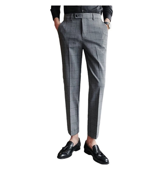 Pantalon Écossais Classique Gris 38