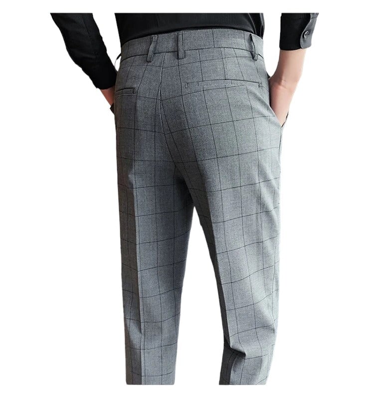 Pantalon Écossais Classique Gris