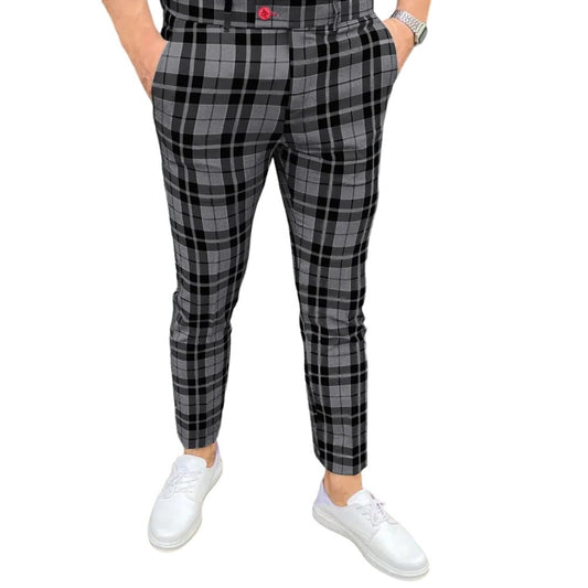 Pantalon Écossais Gris et Noir 3XL