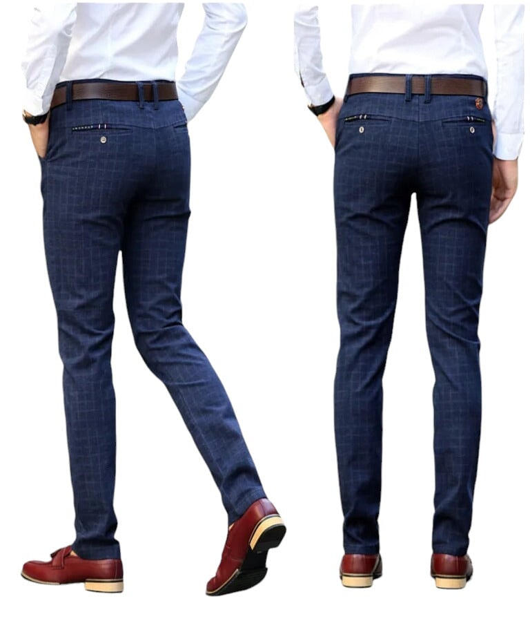 Pantalon Écossais Carreaux Bleu 31