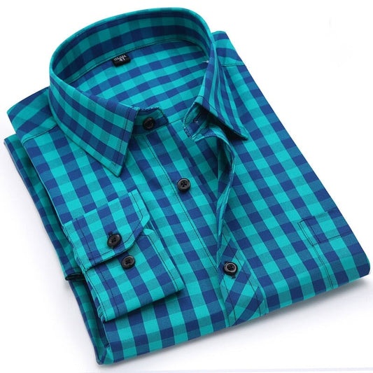 Chemise Écossais Carreaux Bleu M