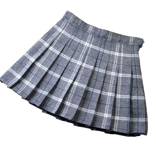 Mini Jupe Écossaise Grise Plissée 3XL