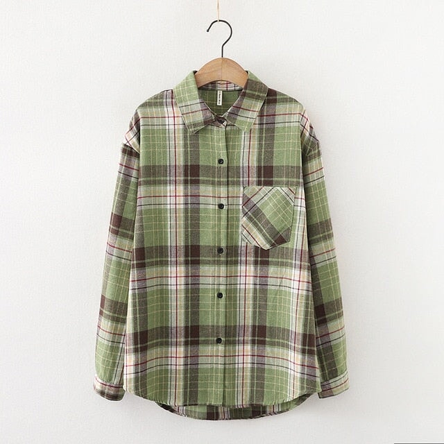 Chemise Écossaise Femme Verte S
