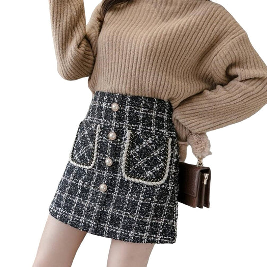 Jupe Écossaise Noir Perlé S