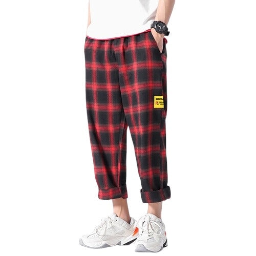 Pantalon Tartan Rouge Homme M