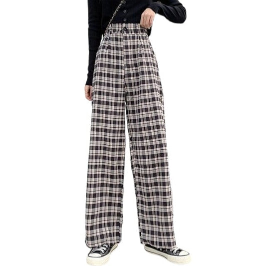 Pantalon Écossais Gris et Noir S