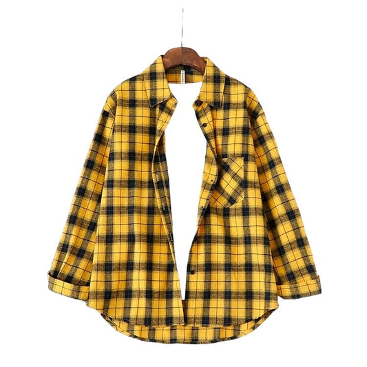Chemise Écossaise Femme Jaune S