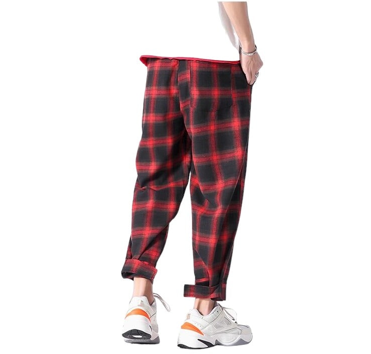 Pantalon Tartan Rouge Homme L
