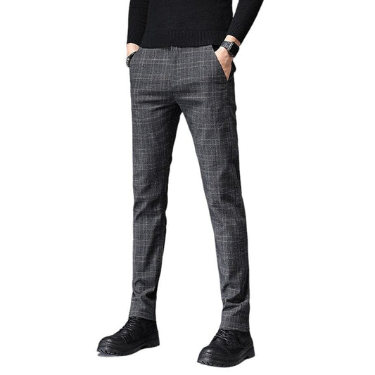 Pantalon Écossais Carreaux Gris Foncé 28