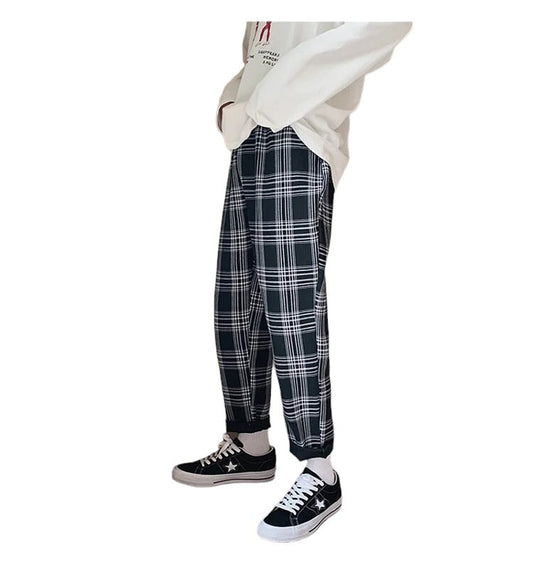 Pantalon Tartan Homme Noir et Blanc 5XL