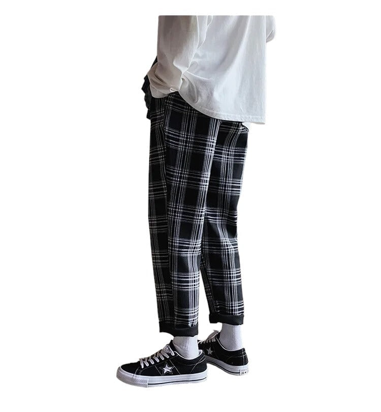 Pantalon Tartan Homme Noir et Blanc