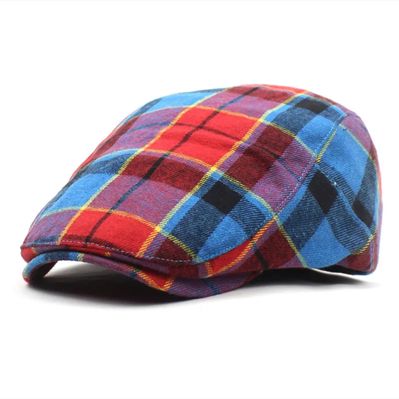 Béret Écossais Rouge et Bleu 
