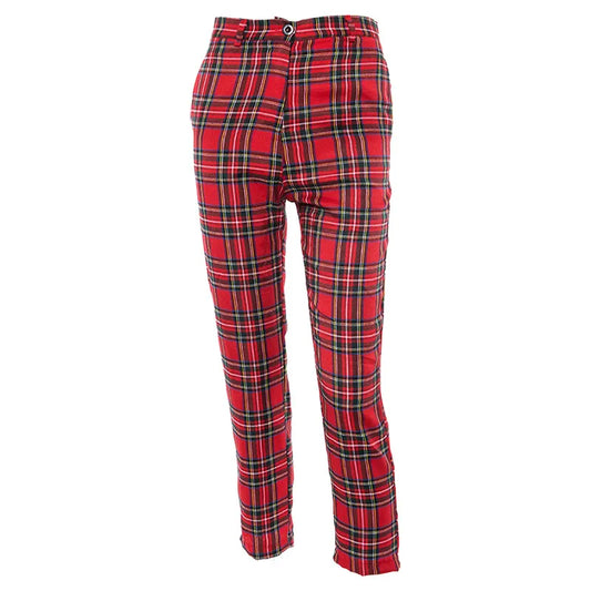 Pantalon Écossais Carreaux Rouge L
