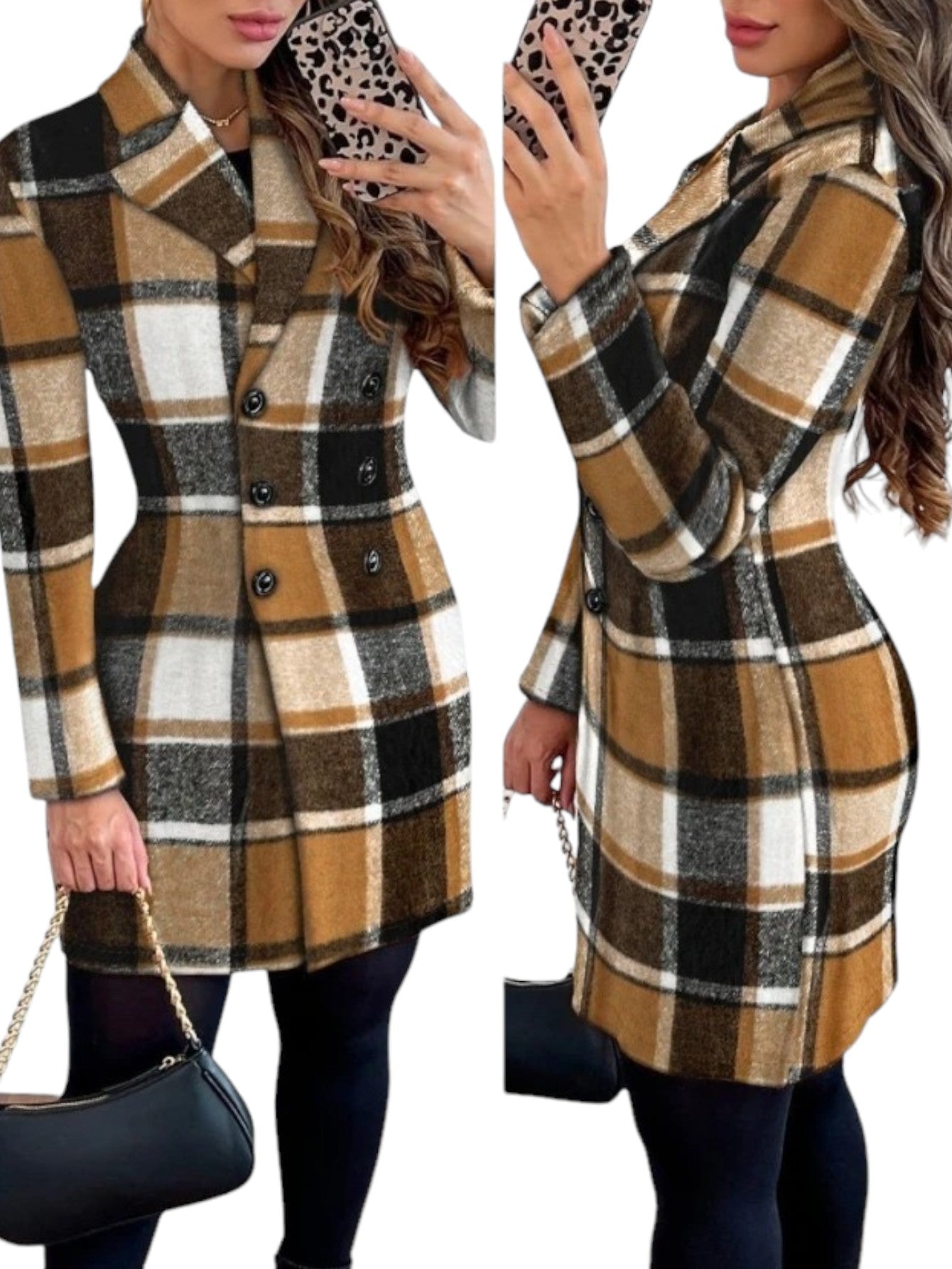 Manteau Écossais Marron S