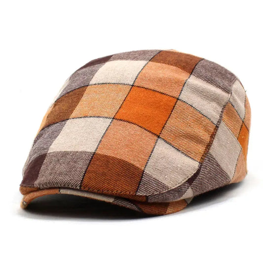 Béret Écossais Orange et Marron