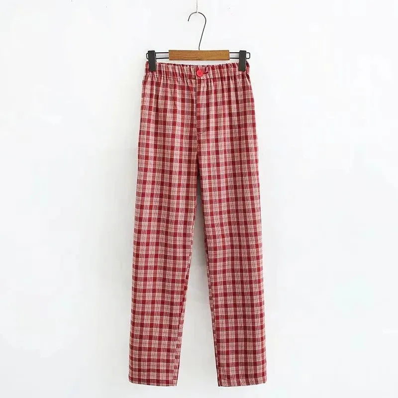 Pantalon Écossais Femme Rouge S